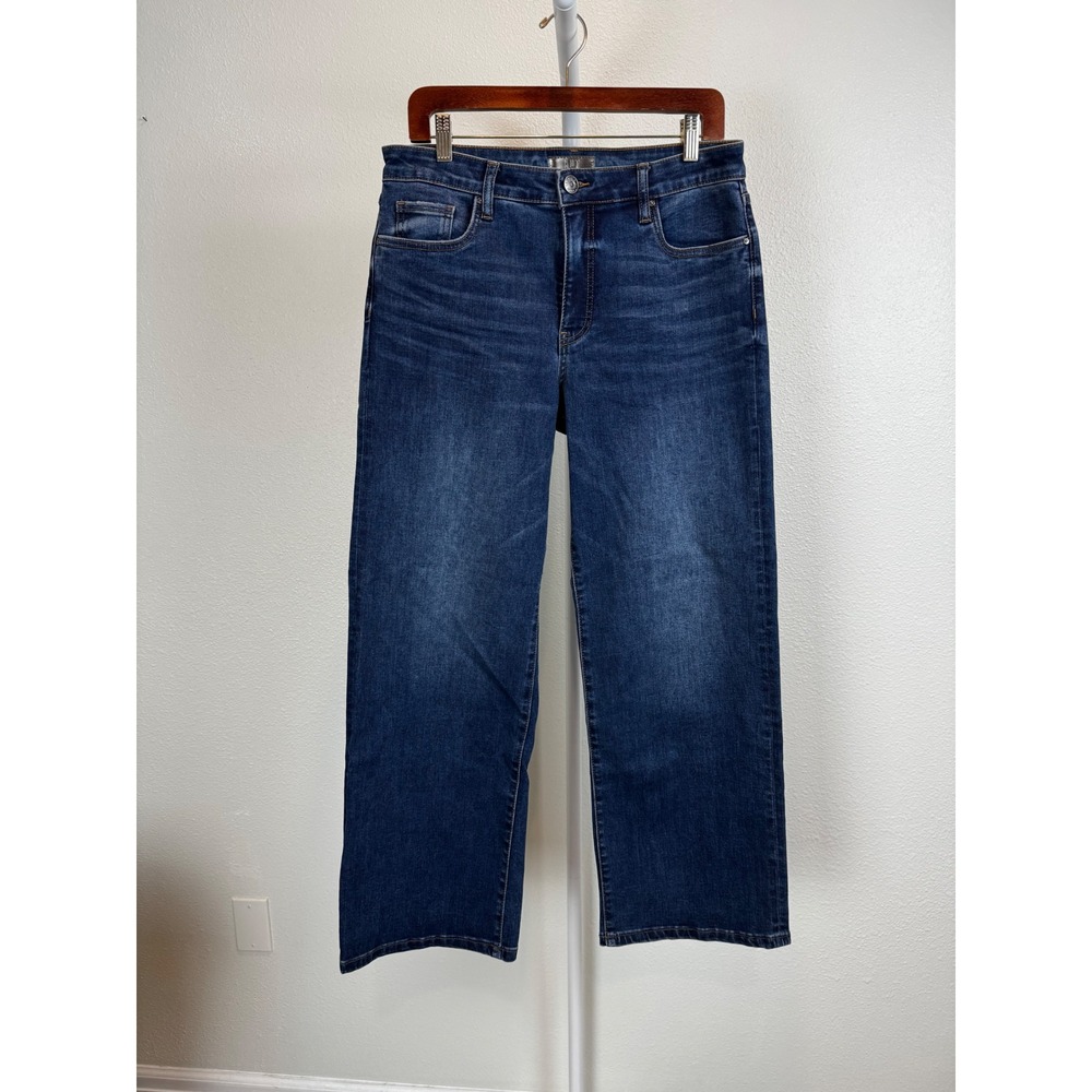 KUT from the Kloth Jeans Womens 10 Blue Charlotte Fab Wide Leg High Rise Denim